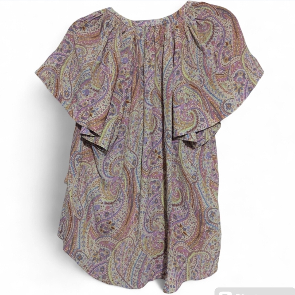Elie TAHARI Paisley Boho Blouse - Picture 4 of 6